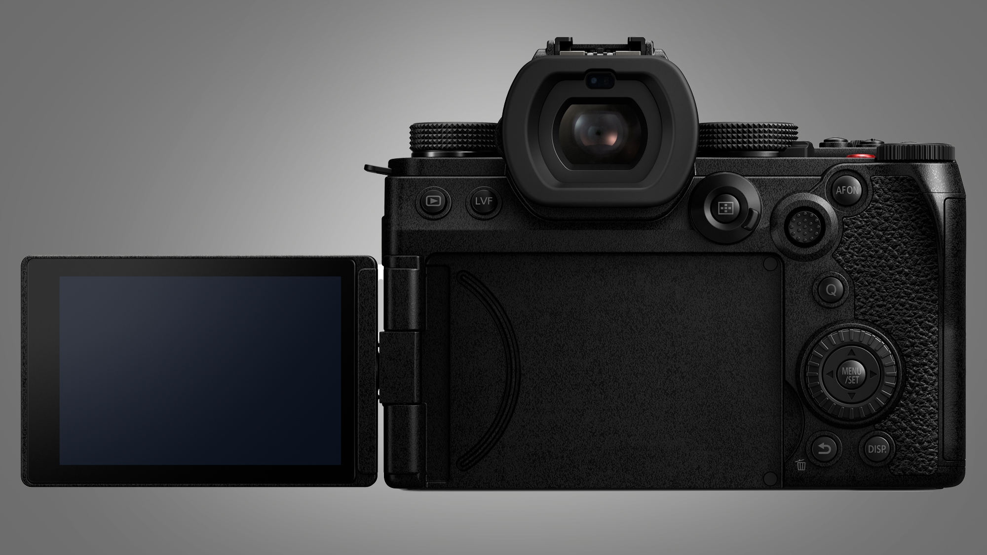 Задняя часть Камера Panasonic Lumix S5IIX на сером фоне