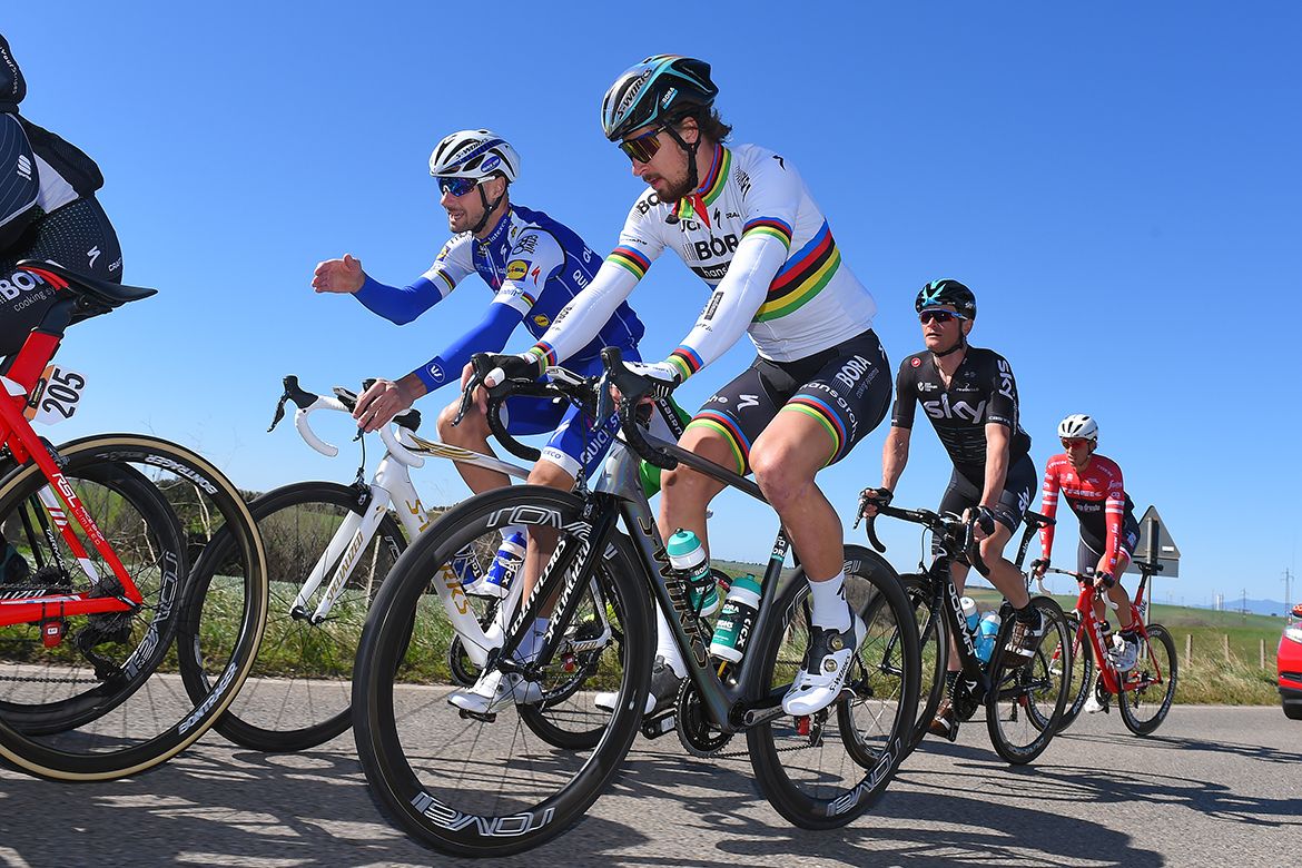 Tom Boonen and Peter Sagan in conversation.