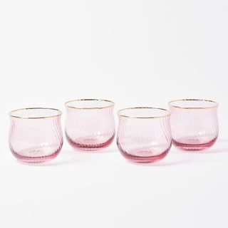 Pink hued coloured glassware