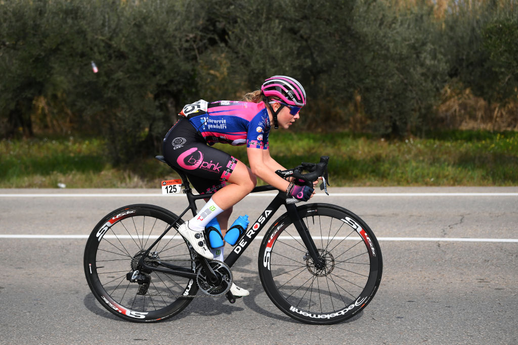SAGUNT SPAIN FEBRUARY 16 Matilde Vitillo of Italy and Team Bepink competes during the 7th Setmana Ciclista Volta Comunitat Valenciana Femines 2023 Stage 1 a 119km stage from Valencia to Sagunt on February 16 2023 in Sagunt Spain Photo by Alex BroadwayGetty Images