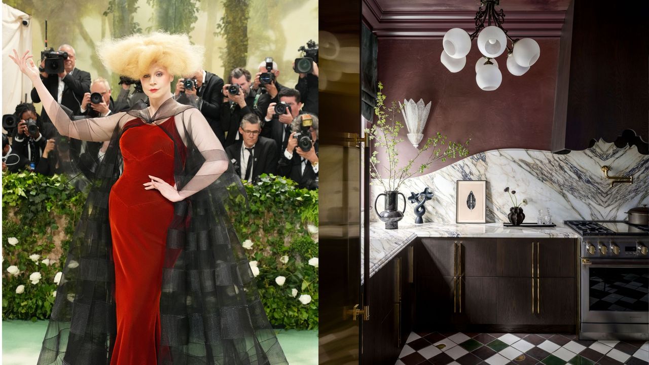 gwendoline christie at the met gala / a dark moody kitchen