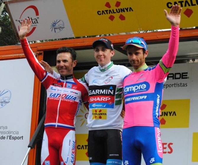 The final podium of the 2013 Volta Ciclista a Catalunya (L-R): Joaquim Rodriguez, Daniel Martin and Michele Scarponi