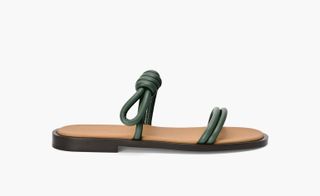 Summer sandals in khaki leather with toggle detail by Loewe