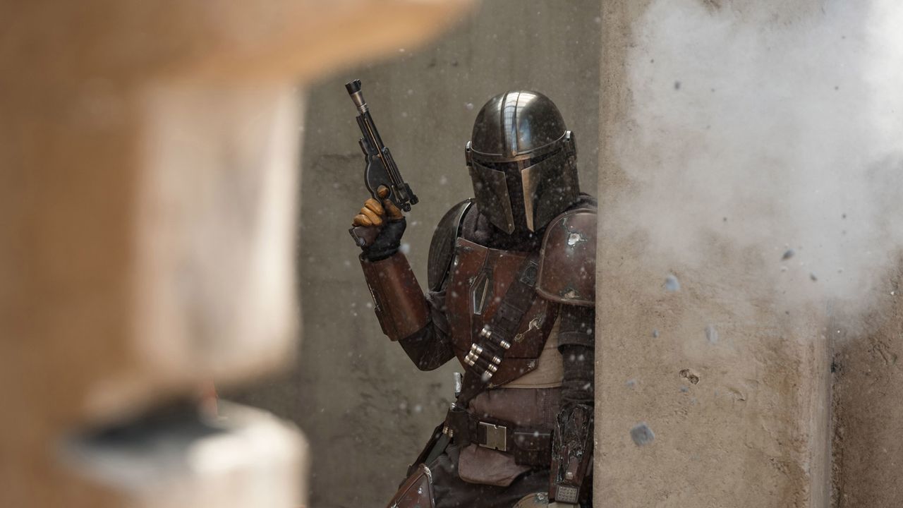 A still from the promotional materials for "The Mandalorian" on Disney+.