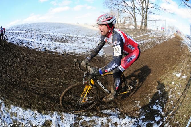 Kenny Wehn (USA) looking for a solid place to put his bike