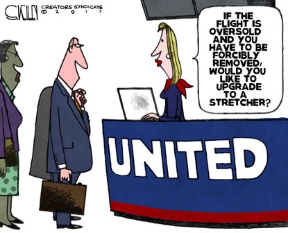 Editorial Cartoon U.S. United Airlines flight passenger forcibly removed
