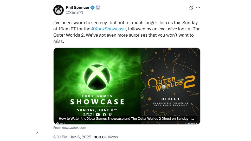 Phil Spencer tweets on X
