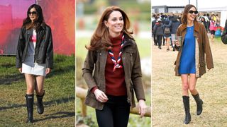 Kate Middleton, Gemma Chan and Alexa Chung wearing Barbour jackets