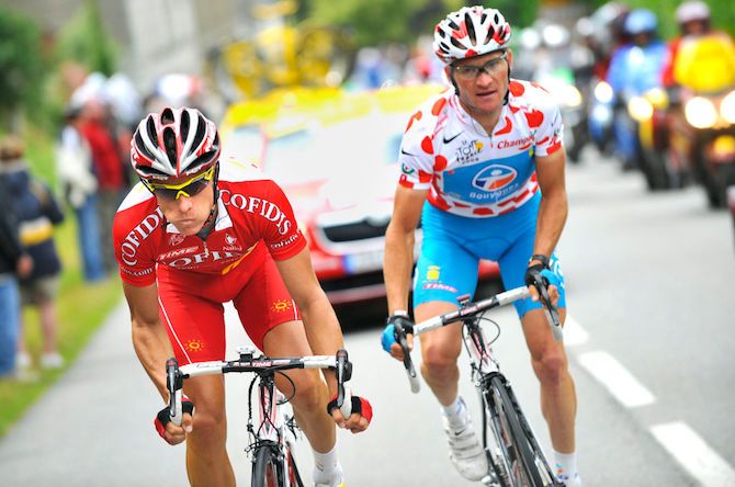 Chavanel in a breakaway with his contemporary Thomas Voeckler at the 2008 Tour de France