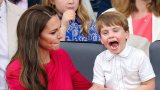 Kate Middleton trying to calm a screaming Prince Louis