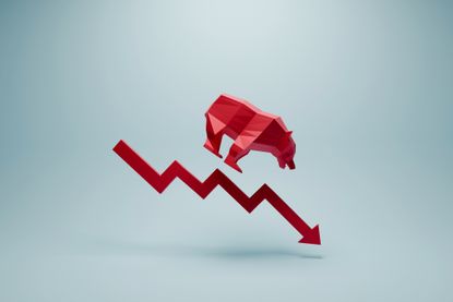 stocks red arrow down bear market