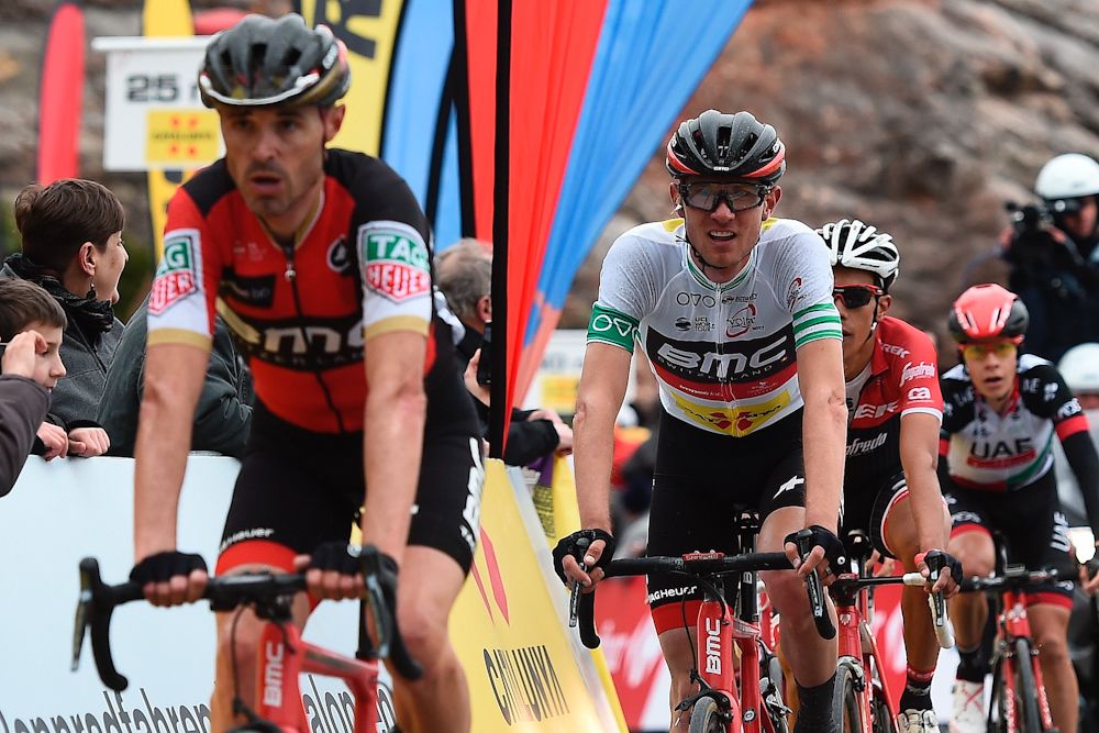 Tejay van Garderen rides to the finish line during the fifth stage of the 97th Volta Catalunya