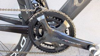 The latest Record carbon crankset's design has evolved and looks more purposeful with a lower profile