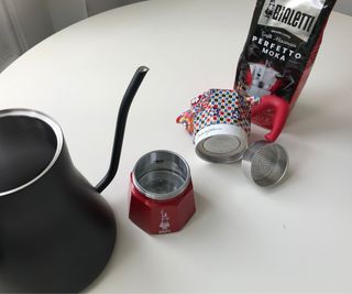 D&G moka pot parts with kettle
