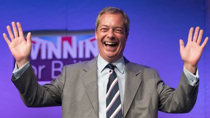 Farage smiling