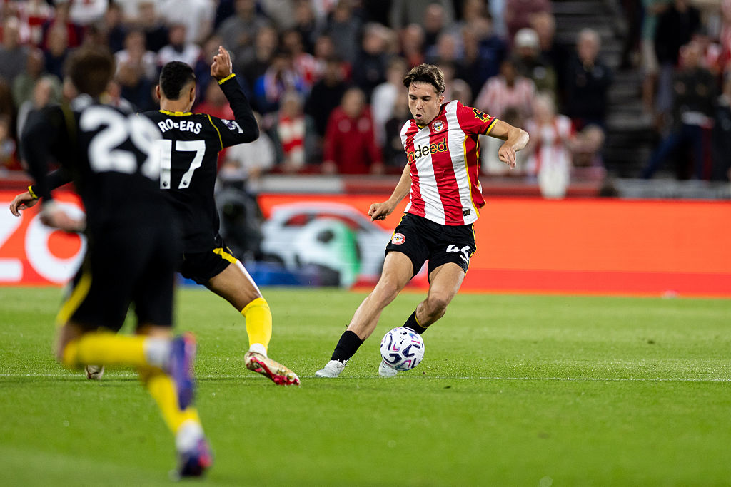 Jannik Schuster of Brentford during the Premier League 2026/27 match between Brentford and Sunderland at Gtech Community Stadium on September 5, 2026 in Brentford, England.