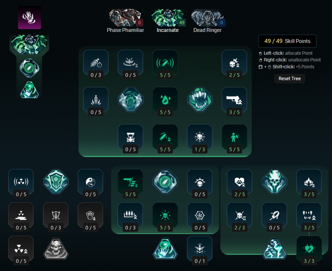 Borderlands 4 Vex builds: A screenshot of Vex&#039;s Vexcalation tree for her Witchy Trigger Finger build from Maxroll&#039;s builder.