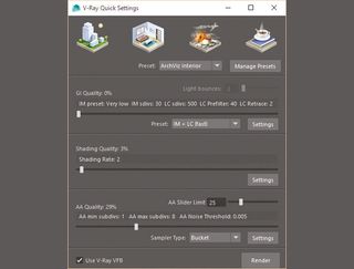 Use V-Ray's Quick Settings tool for your first full render