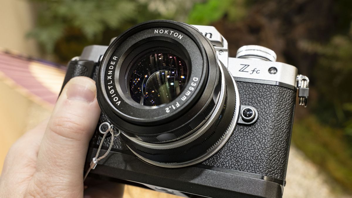 Voigtlander Nokton D35mm f1.2 attached to a Nikon Z fc camera