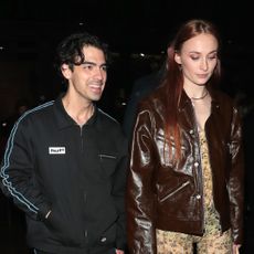oe Jonas and Sophie Turner are seen attending the "Cup of Joe" O﻿fficial Concert After Party at 26 Leake Street on April 14, 2023 in London, England.