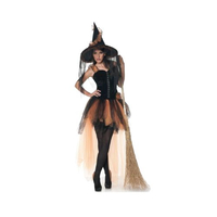 Underwraps Hallow's Eve Women's Orange &amp; Black Witch Costume
RRP: $39.56
A stylish witch needs a skirt with black and orange tulle, of course. And we can't resist the orange frill accent on the hat.
