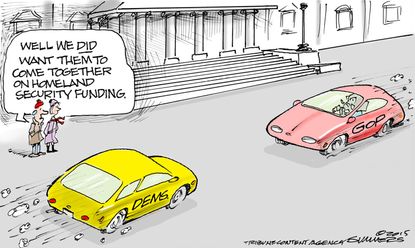 Political cartoon GOP Democrats funding
