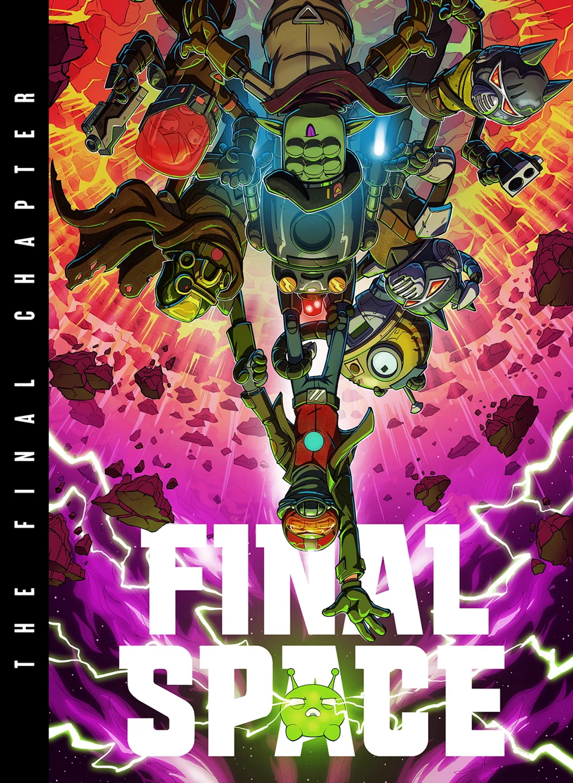 Das Cover von Final Space: The Final Chapter zeigt viele Charaktere aus der Serie.