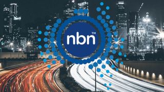 Light trail of freeway in Sydney with NBN logo over the top
