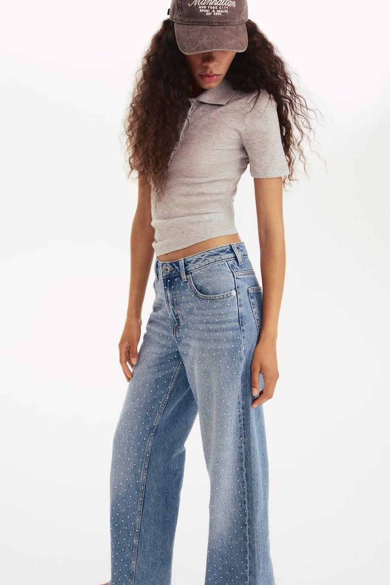 Wide High Studded Jeans