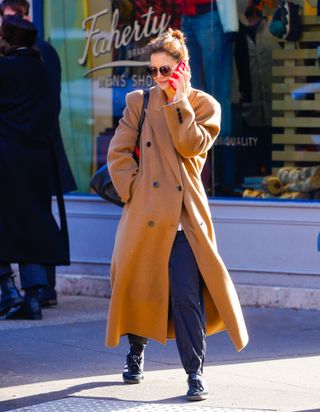 NEW YORK, NEW YORK - JANUARY 08: Katie Holmes is seen on January 08, 2024 in New York City.