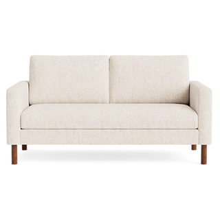 white single-cushion sofa