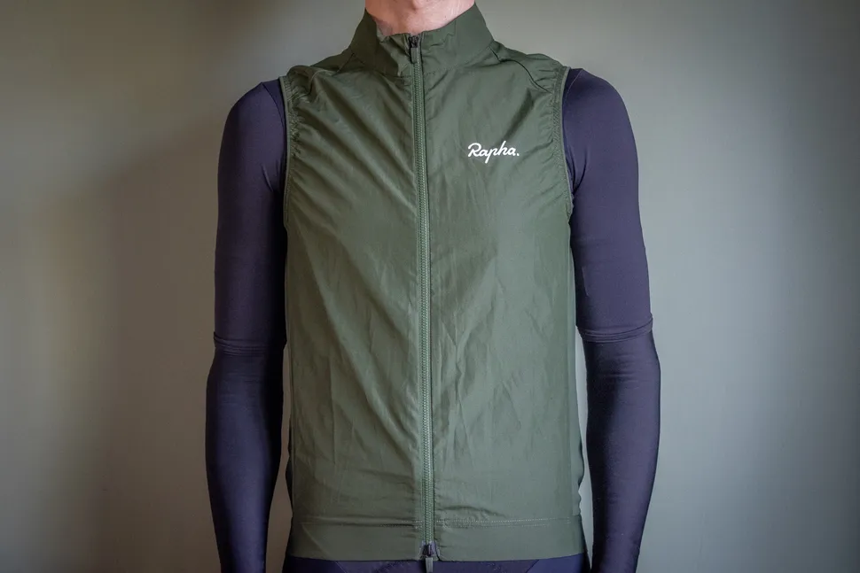 A Rapha Core gilet in green