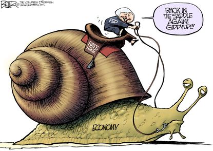 Editorial cartoon Fed Rate Hike Economy