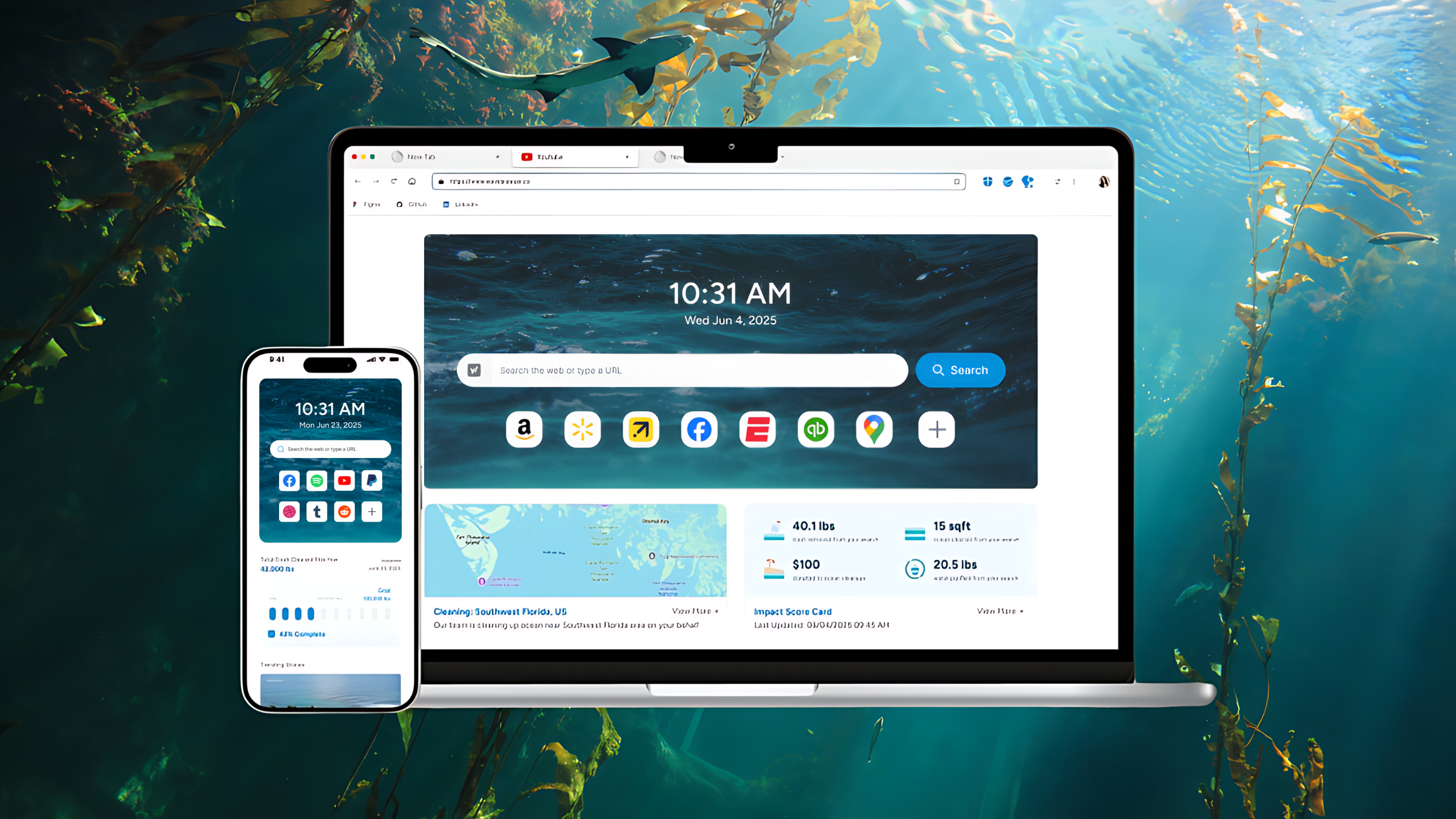 Wave Browser turns clicks into funds to help clean up the ocean.