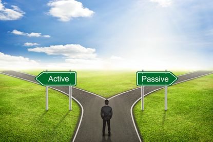 man at active or passive crossroads