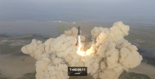 SpaceX's Starship lifts off from its launchpad at Boca Chica, Texas on April 20.
