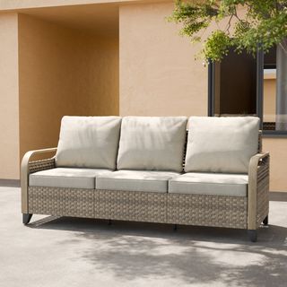 Eagle Peak 77.6'' Wide Outdoor Loveseat With Cushions | Wayfair