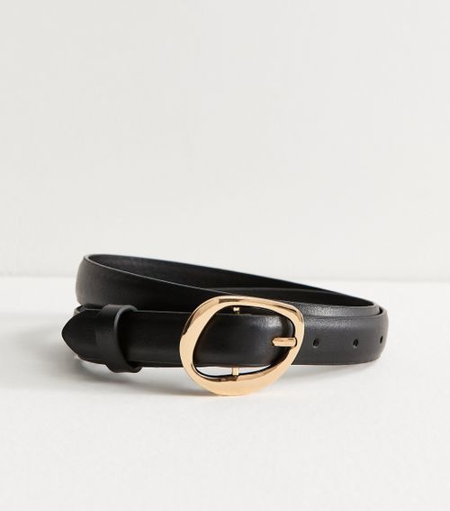 Faux Leather Hammered Buckle Belt