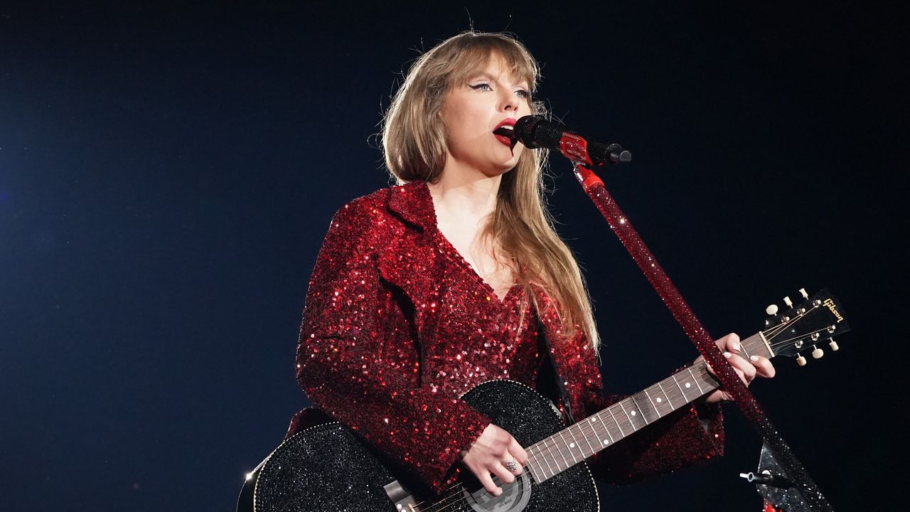 Taylor Swift performs onstage at the Eras Tour