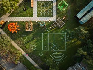 chicago sukkah design festival square seen from above
