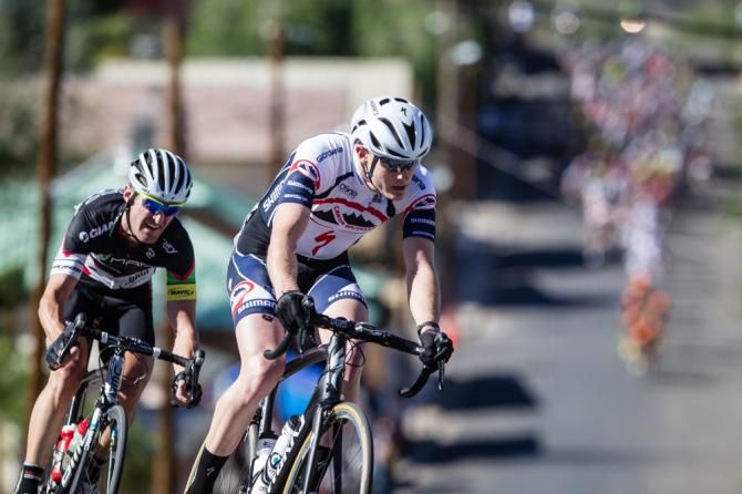 Bryce Young (Canyon Bicycles) leads an attack on the field.
