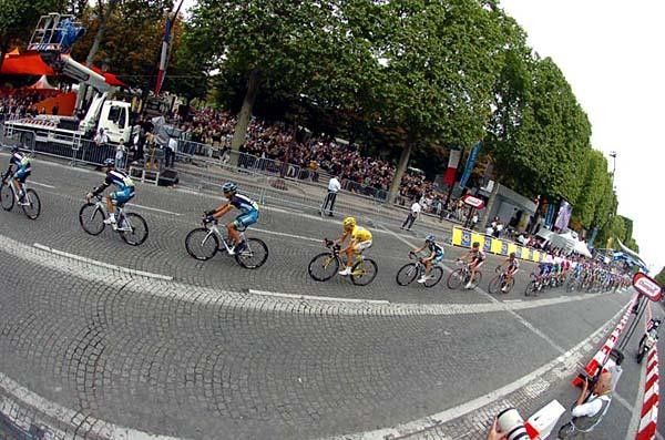 Contador is led home by the Discovery Channel team.