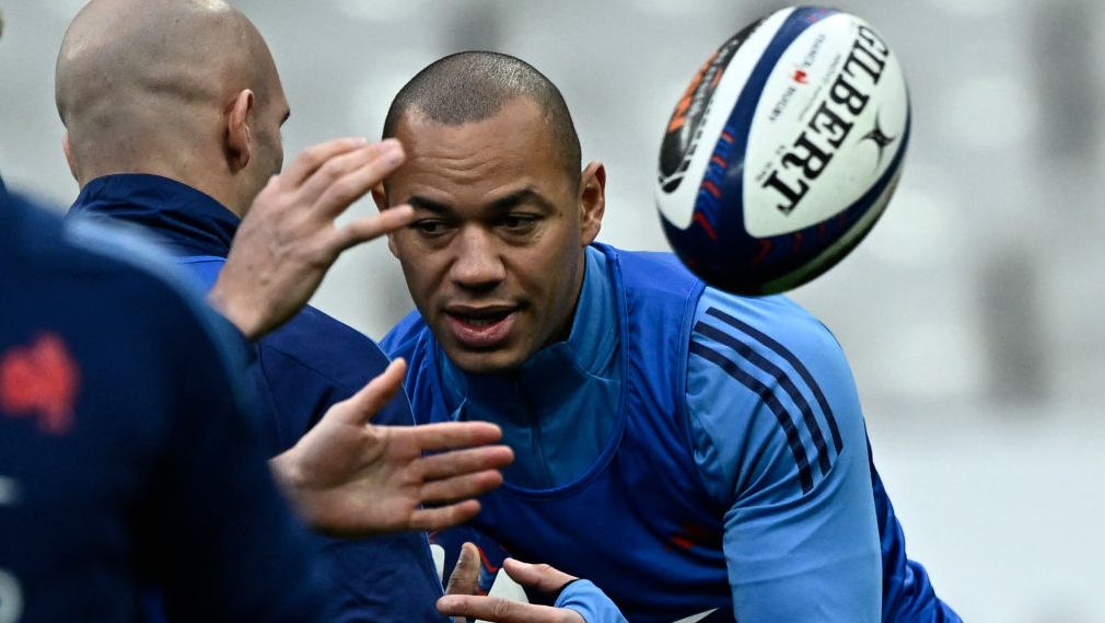 France&#039;s Gael Fickou practices on the eve of the Six Nations rugby union tournament match between France and Scotland.