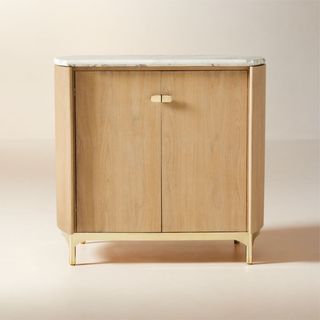 Claude Marble and Oak Wood Bar Cabinet by Goop