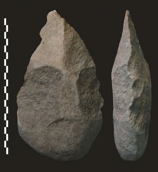 acheulian hand axe, human tool use, tool development, homo erectus, ancient hominids, acheulian, acheulean, homo habilis