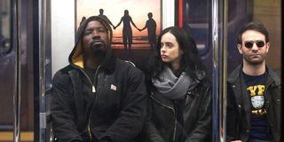 Luke, Jessica, and Matt on the subway