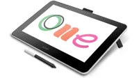 Wacom One drawing tablet angle view with stylus pen