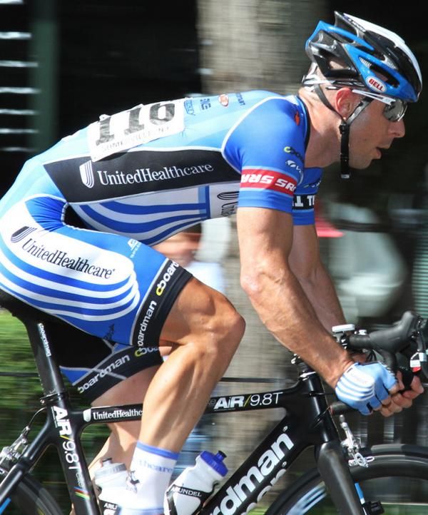 Karl Menzies (United Healthcare Professional) does his best to keep the break ahead of the pack.