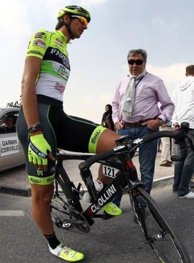 Eddy Merckx says, "so that's Cipollini's bike, eh? Mine's better"