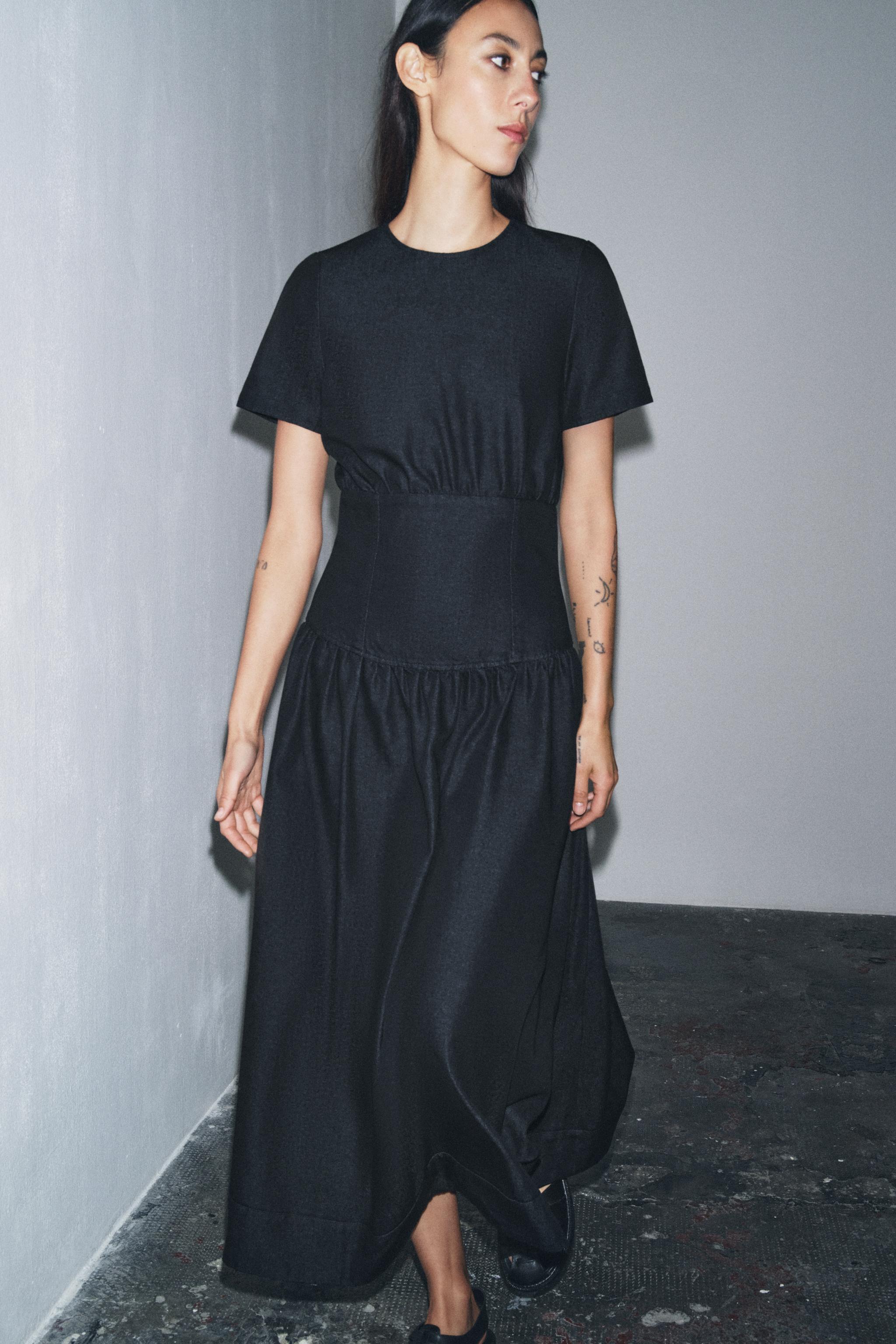 Zw Collection Denim Midi Dress